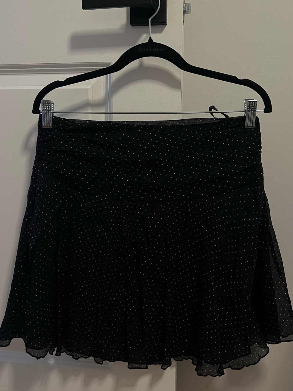 Black Polka Dot Flowing Skirt - Women